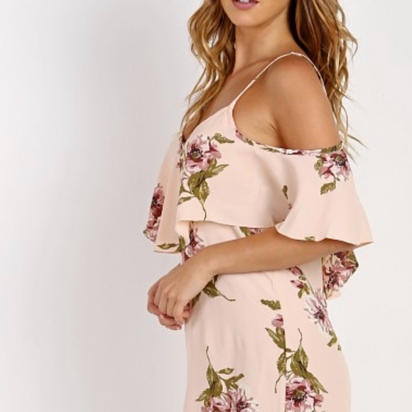 Flynn Skye Green Micro Dot Off The Shoulder Midi Dress Size Small - Picture 12 of 13